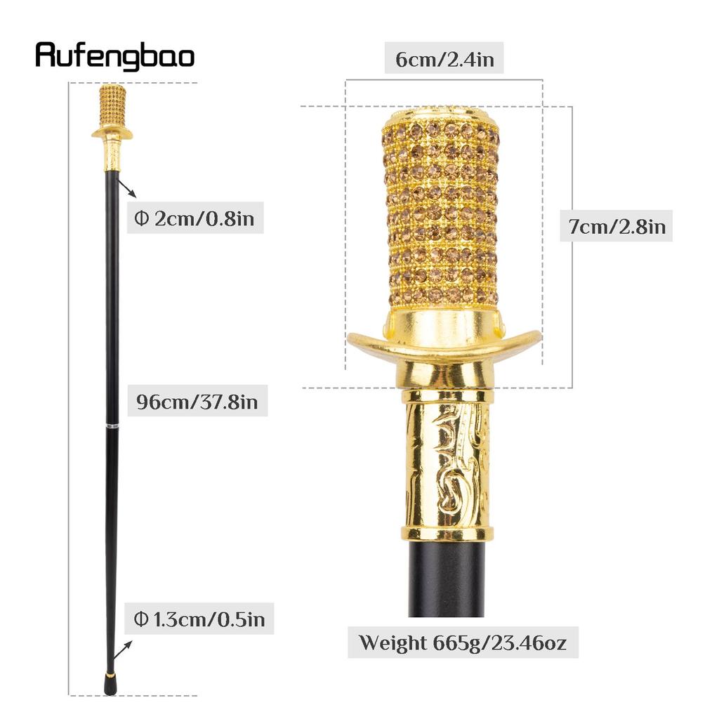 Трость с золотым искусственным бриллиантом, модная декоративная трость, элегантная трость для джентльмена, ручка для косплея, ручка Crosier 96 см