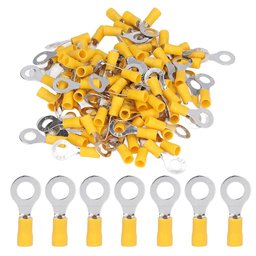 100 шт. Изолированные кольцевые клеммы Электрические обжимные соединители для проводов Медные AWG1210 RV5.58