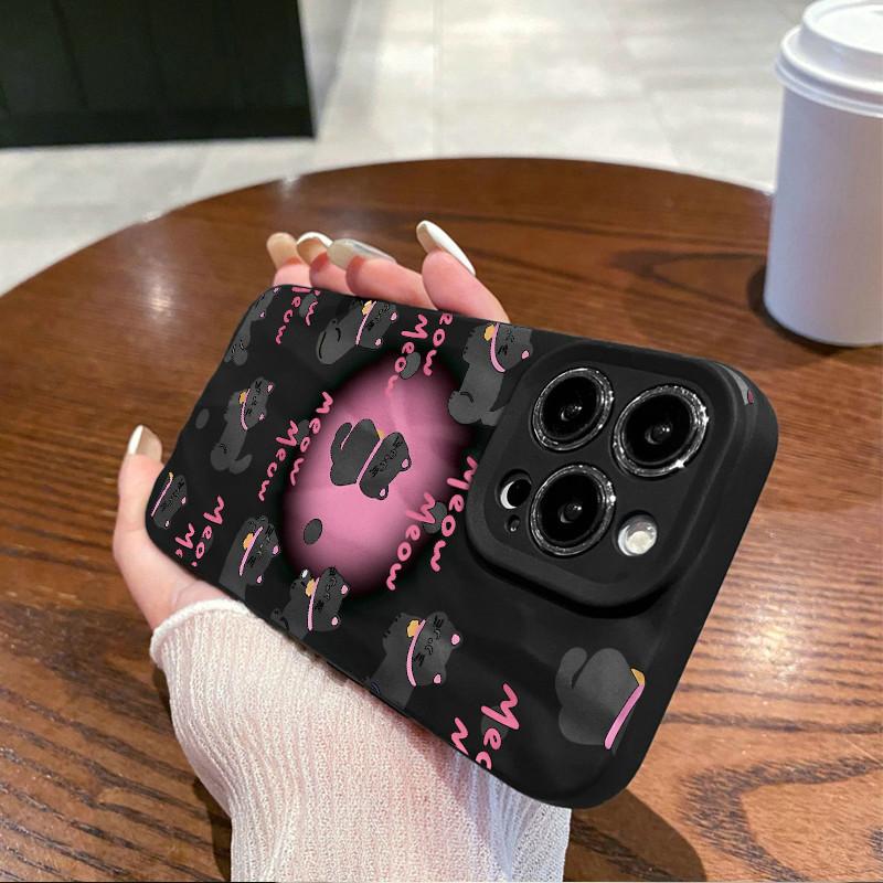 Поверхность морщин и неровностей чехол для мобильного телефона милый кот напечатан защитный матовый чехол TPU мягкий силиконовый чехол