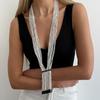 Floral Multi-Layer Beads Necklace Metal Chain Tassel Collarbone Chain Multi Layer Choker  Girls