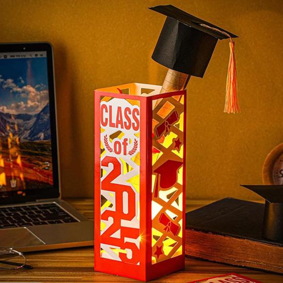 6 шт. освещенных выпускных центральных украшений для выпускного класса 2025 года, фонарики, украшения для выпускного со светодиодной подсветкой для выпускного в колледже, принадлежности для вечеринки