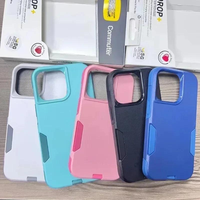Роскошный модный прочный бронированный чехол Commuter Series для iPhone 15 Pro Max 14 13 12 11, жесткий однотонный ударопрочный защитный чехол