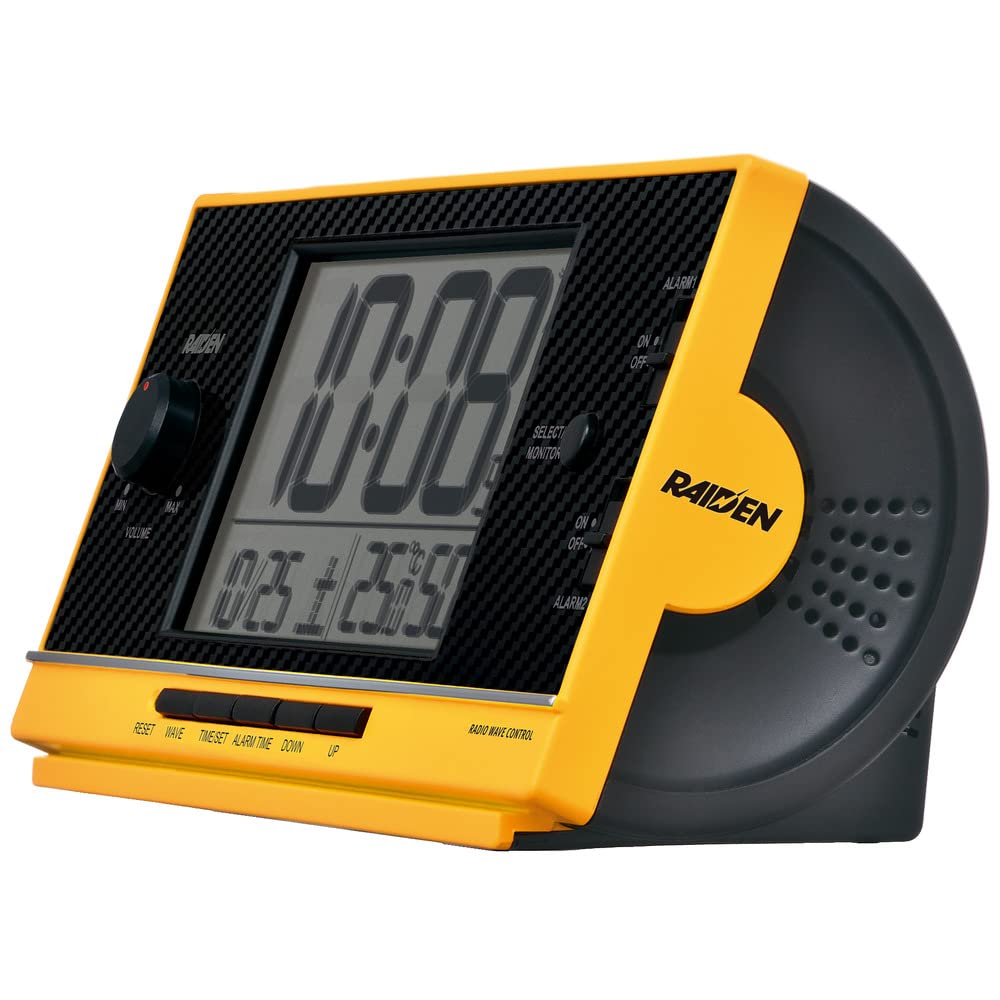 Seiko Часы-будильник с радиоприемником цифровые громкие PYXIS RAIDEN желтые NR539Y 77×167×57 мм