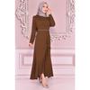 Women's Clothing Evening Dress Fashion Skirt Flounced Belt Stoned Hijab Evening Dress 2497 Black