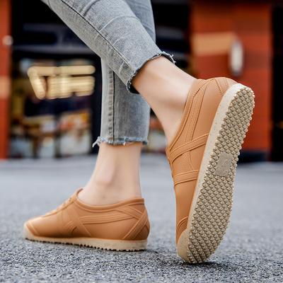 [Цельный] Весенне-осенние низкие водные туфли женские взрослые носят дождевые туфли студенческие с мелким вырезом резиновые туфли водные туфли женские