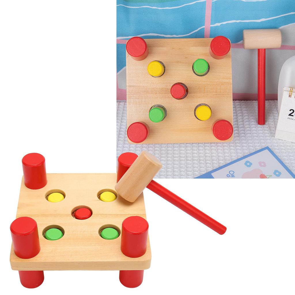 Деревянная игрушка-молоток, безопасная деревянная сглаживающая интерактивная скамья-игрушка с молотком для детей