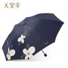 Heaven Umbrella New Sunscreen Sunny Umbrella Triple Fold Sunshade Umbrella Black Glue Compact UV Rain and Rain Convenient Folding Dual Use
