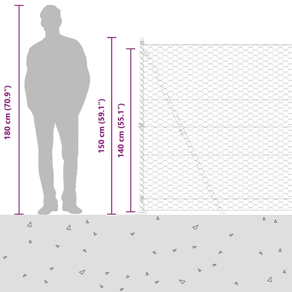 Welded Wire Fence with Concrete Foundation 10 x 1.4 m (W x H)