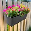 Outdoor Plants Planter Black Metal Iron Hanging Flower Pots Decks Railings Fence Buckets Modern Boho  Wall Mount Window Box Plant Holder Hooks Porch