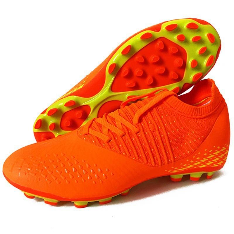 Seamless fly-woven football shoes men's low-top broken nails artificial turf long nails adult youth training shoes