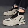 Новые модные осенние и зимние мужские высокие ботинки martin для студентов, трендовые рабочие туфли на мягкой подошве для мальчиков, кроссовки Martin с защитой труда
