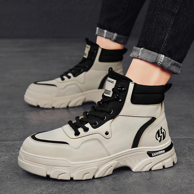 Новые модные осенние и зимние мужские высокие ботинки martin для студентов, трендовые рабочие туфли на мягкой подошве для мальчиков, кроссовки Martin с защитой труда