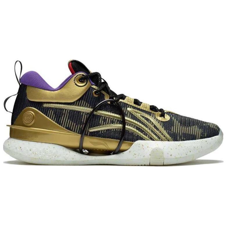 Li Ning Speed 8 Нескользящие, Износостойкие, Легкие Низкие Баскетбольные Кроссовки Мужские Черно-Золотые ABAS015-5