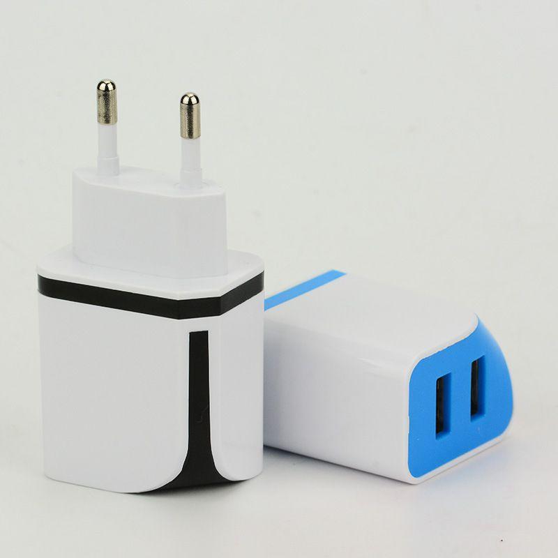Зарядное устройство-адаптер питания с двойным USB премиум-качества для универсальных телефонов Android 2.1A