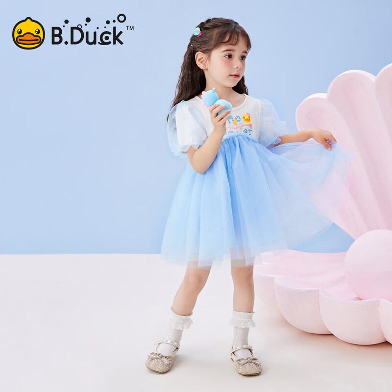 Детское платье с пышными рукавами и мультяшным принтом B.Duck для девочек