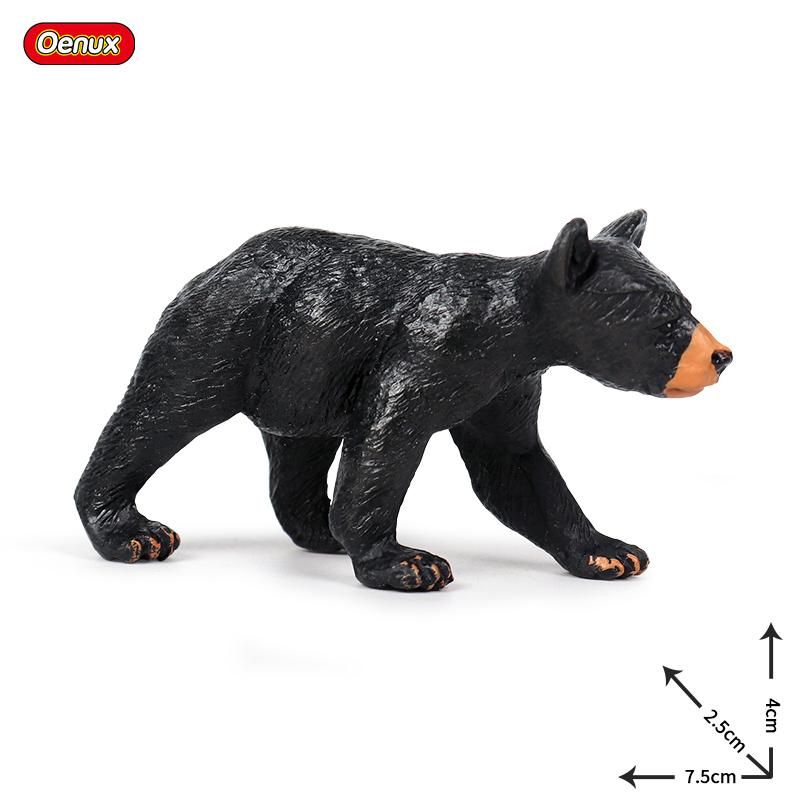 Oenux Симуляция Дикие Фигурки Черный Медведь Вомбат Енот Модель Фигурки Лесные Животные Игрушка Украшение Дома Детское Образование