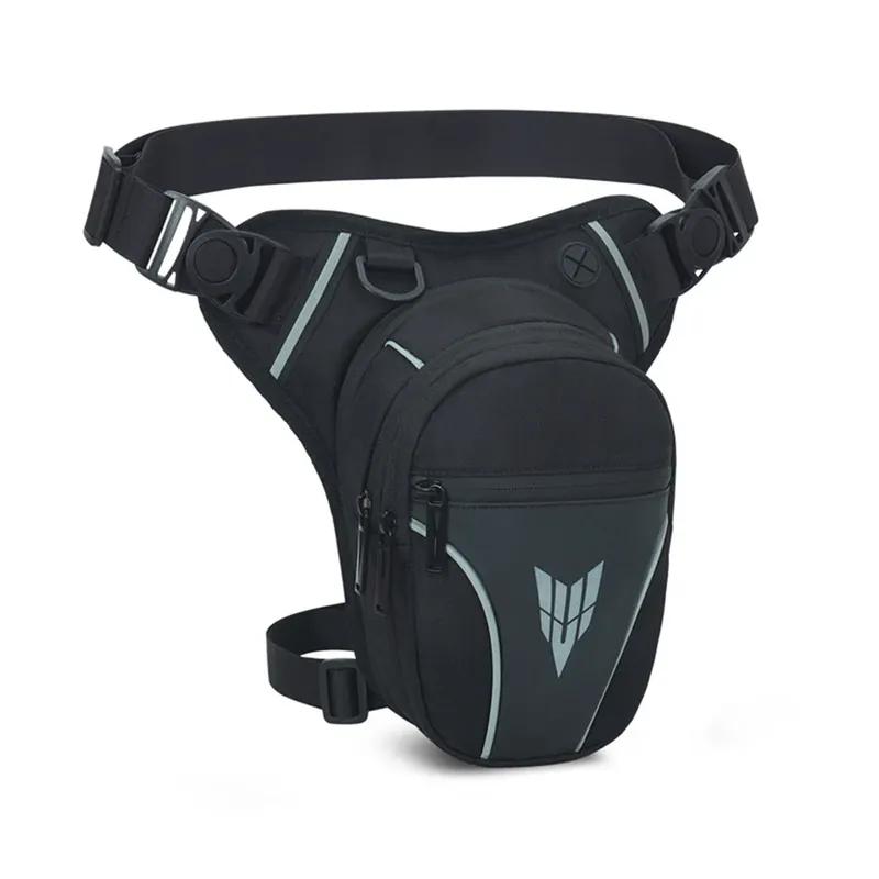 Multifunctional Ride Bags Motorcycle Multipocket Hip Waist Bag Reflective Stripe Rider Satchel Outdoor Sports Bum Drop Thigh Bag