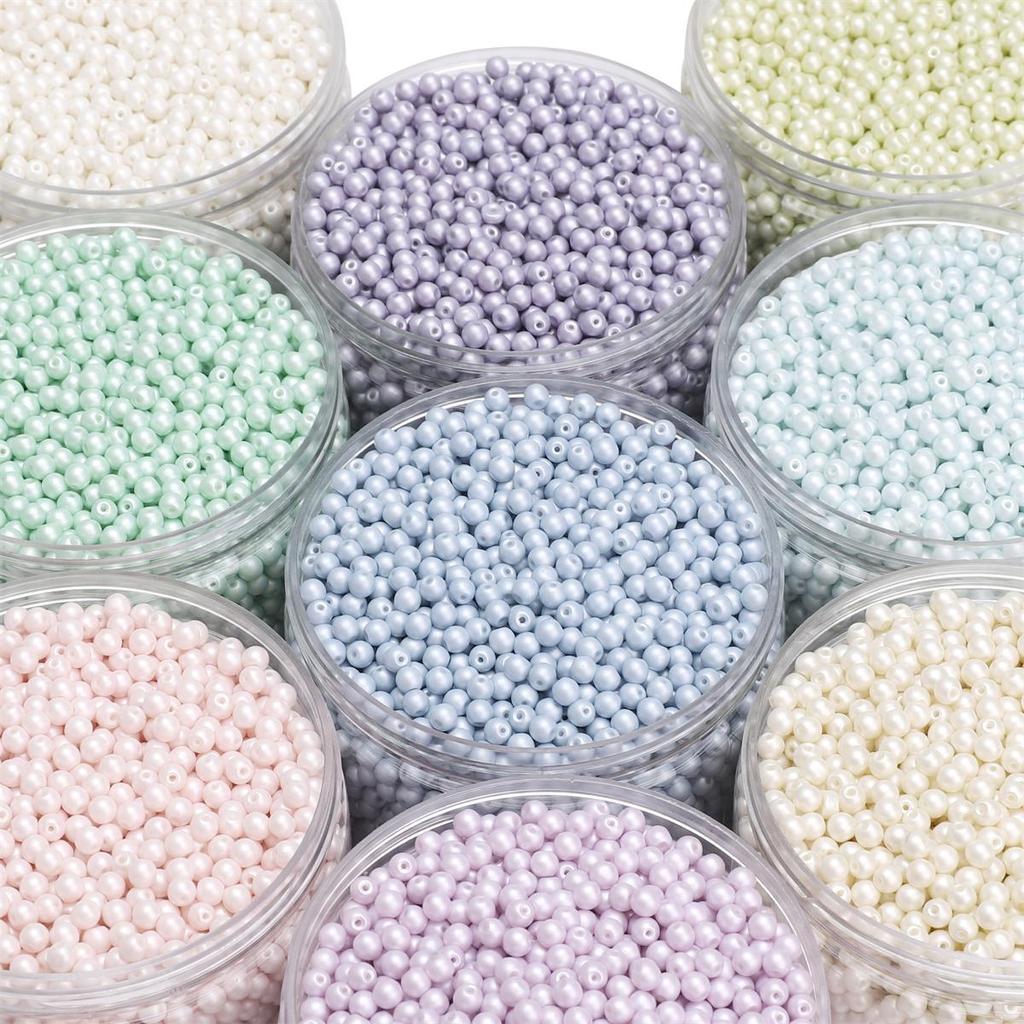 Разноцветные чешские стеклянные бусины для изготовления украшений - 100 круглых шт.