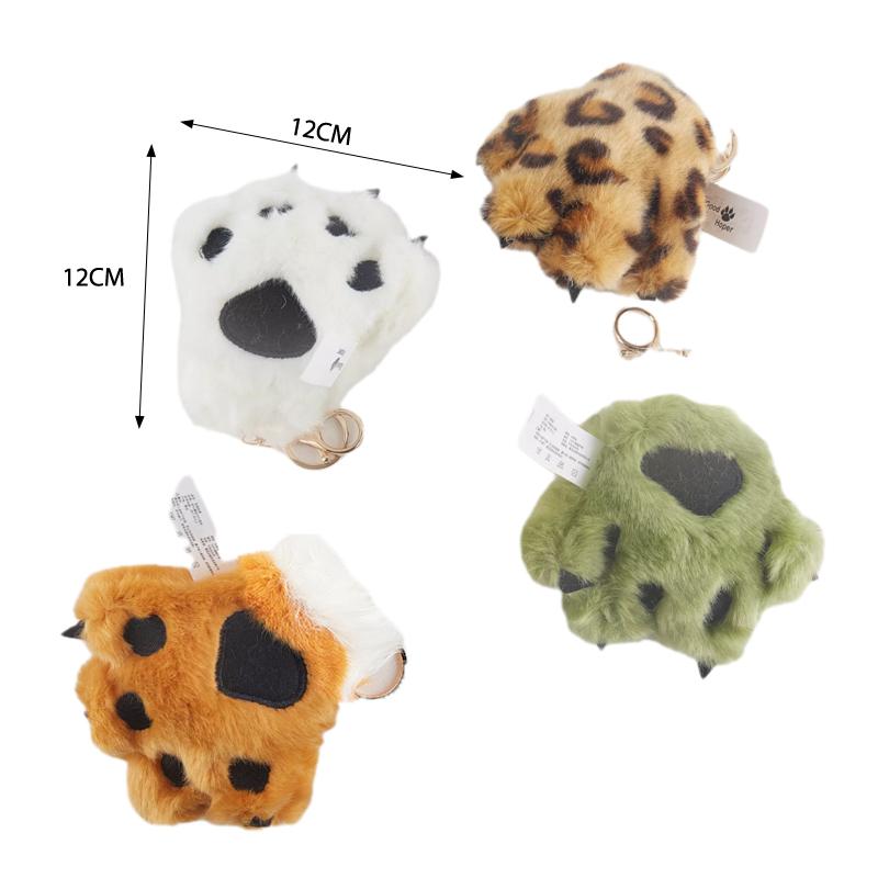 Имитация лапы тигра, плюшевая игрушка, подвеска в виде животного, брелок с леопардовым принтом, школьная сумка
