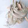 Spring And Summer New Women Pure Linen Scarf Summer Thin Versatile Breathable Shawl Tassel Linen Scarves