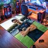 Football Player Stadium Portrait Print Area Rug Sport Theme Non‑Slip Rectangular Floor Mat Home Decor For Gaming Room Bedroom