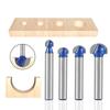 Набор фрез профессионального уровня с хвостовиком 1/4 дюйма (6 мм), шаровые, концевые, с радиусной канавкой, из твердого сплава, для ЧПУ, с радиусным сердечником