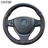 Genuine Leather Car Steering Wheel Cover Soft Anti Slip Steering-Wheel Braid 100% Cowhide Braid With Needles Thread