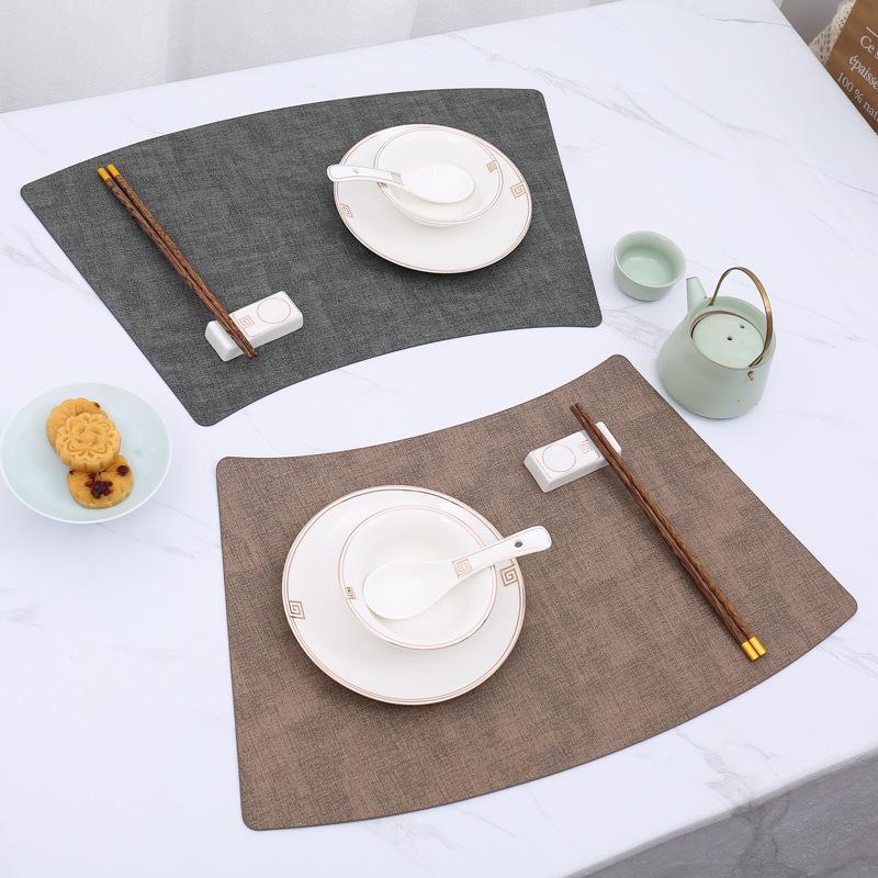 Round table new Chinese fan-shaped placemat Western food mat Anti-scalding table mat Thermal insulation mat Food cloth mat Bowl mat Hotel meal