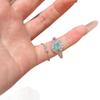 New Chinese-Style Angel'S Eye Inlaid With Light Blue Sapphire, Niche Design, Cold Wind, Versatile Temperament, Adjustable Opening Ring