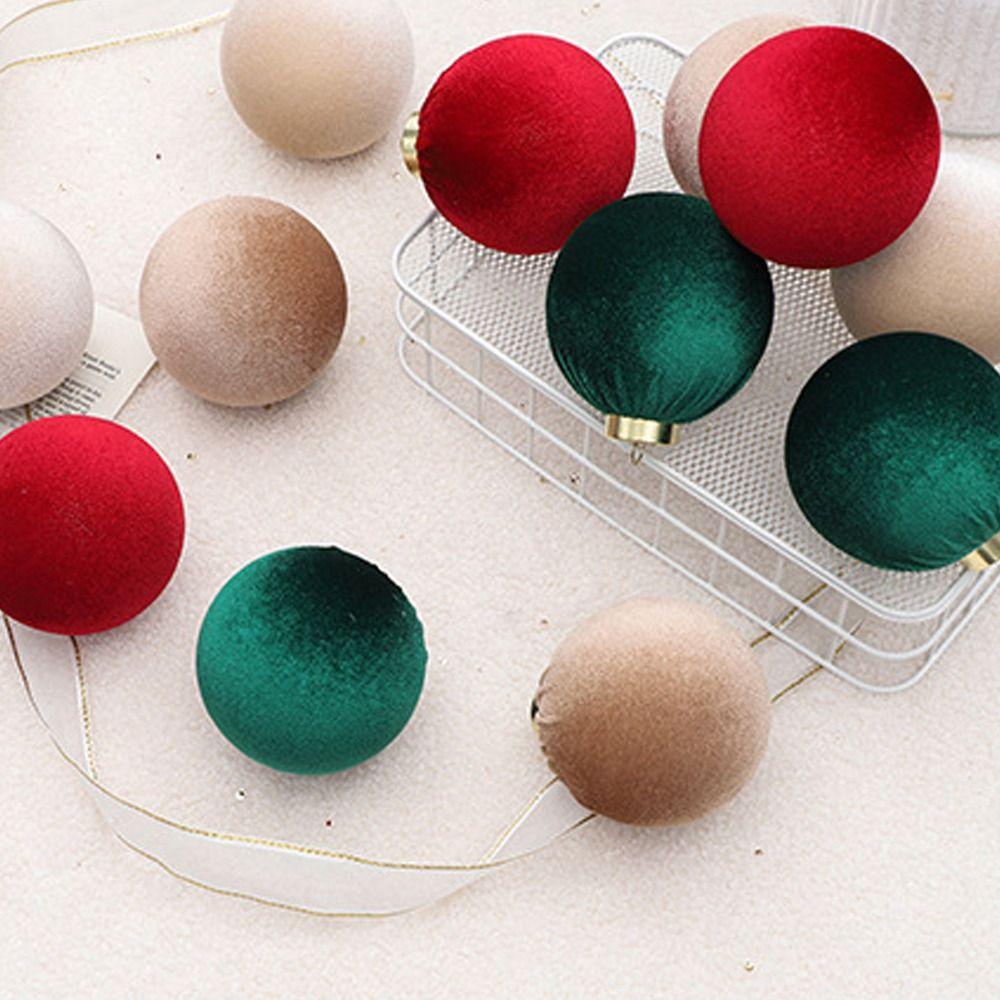 12pcs Plastic Christmas Flocking Balls Pendant Festival Christmas Tree Ornaments  Children Gifts