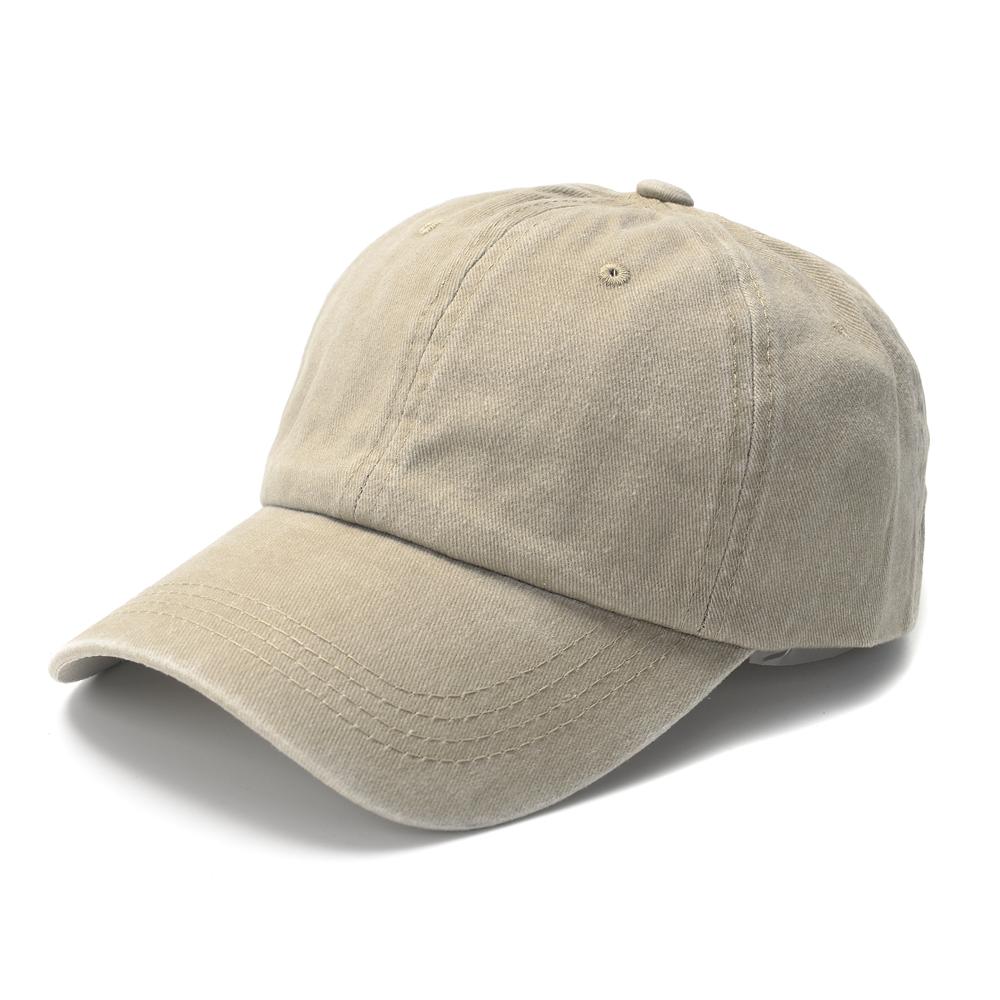 Хлопковая бейсболка из стираной ткани Мужская Женская Кепка Snapback Винтажная Хип-хоп Приталенные кепки Однотонная Папа Кость Кепка