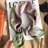 2025 Luxury Silk Skinny Scarf Bag Handle Ribbon Ladies Little Cat Print Headband Small Hair Scarves Band Female Handkerchief