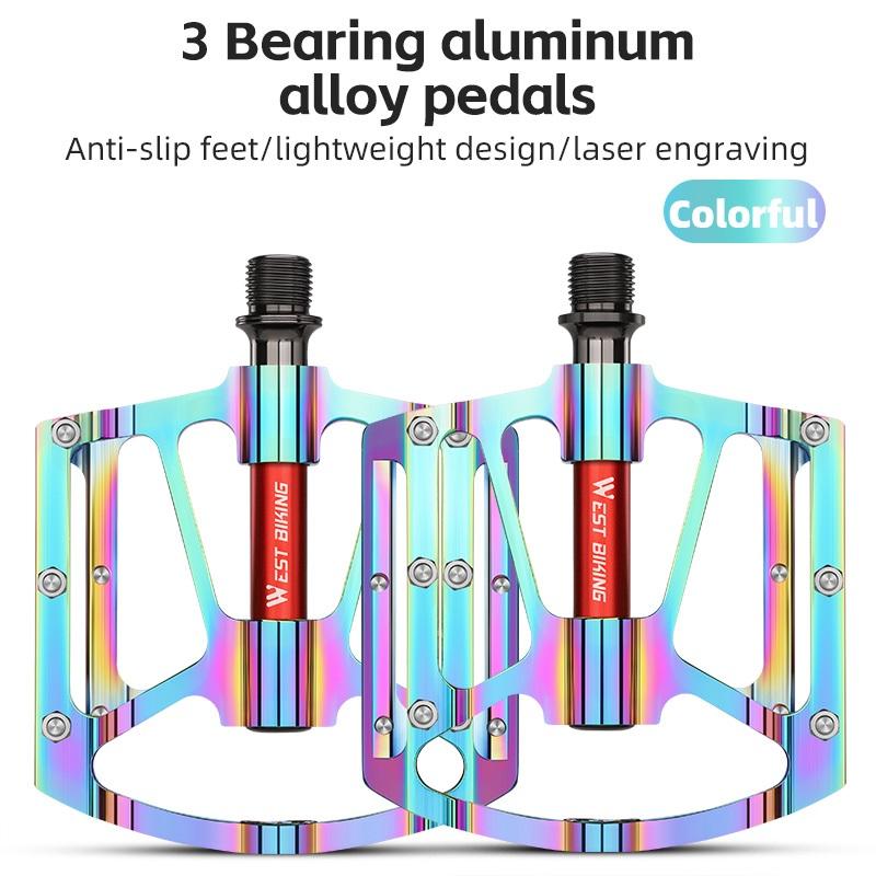WEST BIKING 3 Подшипника Велосипедная Педаль CNC Алюминиевый Сплав Противоскользящая MTB Дорожный Велосипед Педаль Расширенные Педали Профессиональные Велосипедные Аксессуары