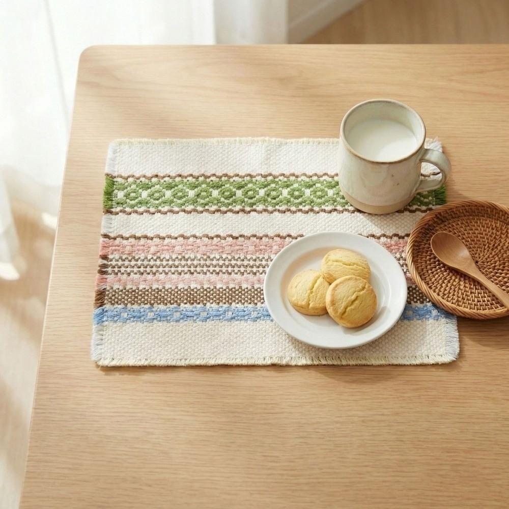 Eco-Friendly Heat-Insulating Placemats Non-Slip Drink Coasters Decorative Mats Machine Washable