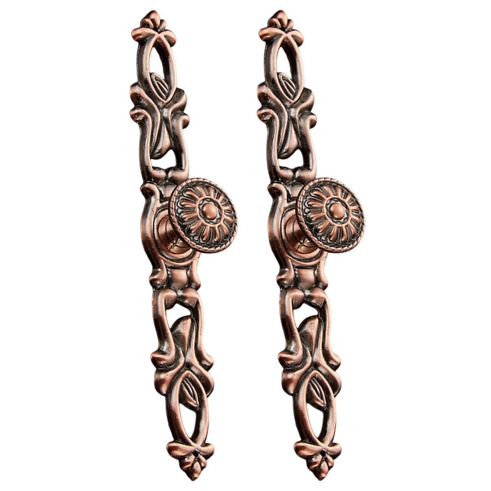Retro Cabinet Pulls Vintage Red Bronze Door Handles Kitchens Furniture Door Handles Wardrobe Drawers Knobs Furniture Hardware