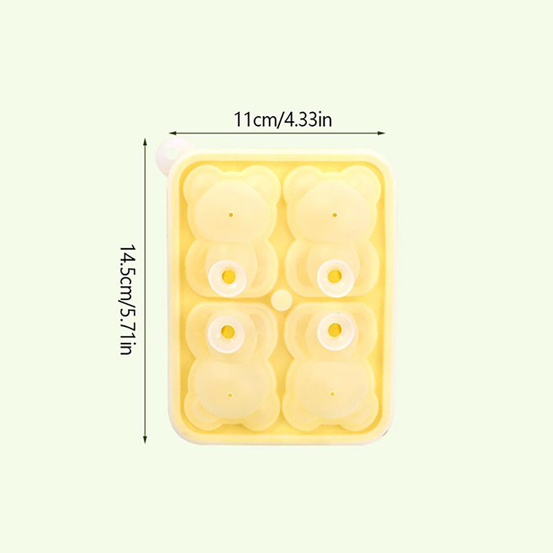 4 сетки 3D форма маленького плюшевого мишки силиконовая форма для кубиков льда Silian Little Bear форма для блоков льда домашнее мороженое коробка для льда форма для льда