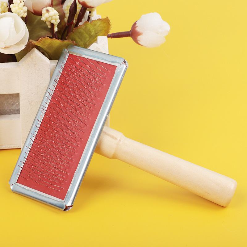 Питомец Пуходерка с Деревянной Ручкой - Расческа из Нержавеющей Стали для Собак и Кошек для Распутывания и Удаления Выпавшей Шерсти