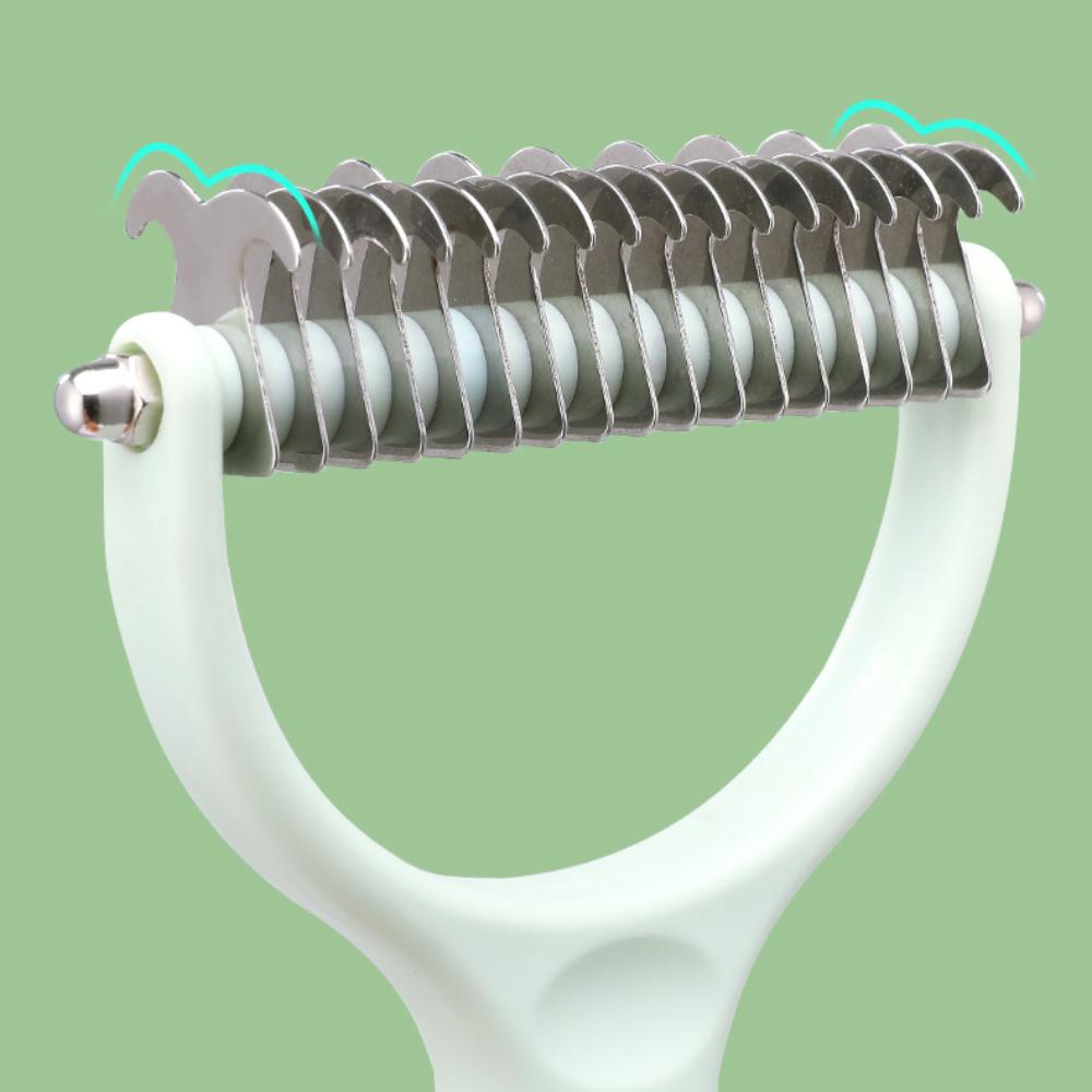 Расческа для домашних животных с открытым узлом, двухсторонняя расческа для собак и кошек, расческа-грабли для собак, щетка для удаления шерсти, портативная расческа для домашних животных