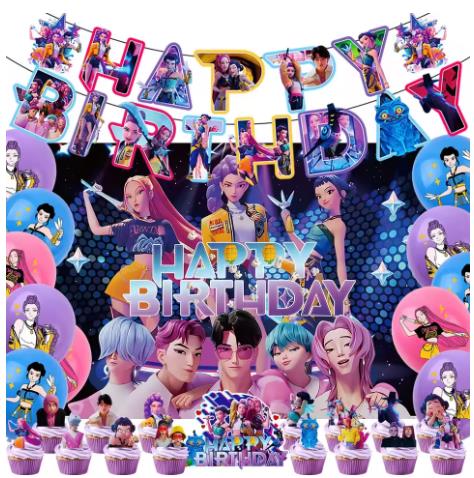 Лазерный K-POP Охотник на демонов Топпер для торта Декорация Аниме Периферия для Девочек День Рождения Украшение Торта