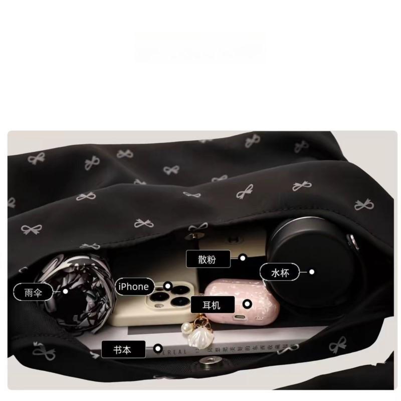 JIAERDI Retro Casual Bow Print Canvas Bag Purse Women Portable Large Capacity Tote Bag Female Shopping Canvas Shoulder Bags New