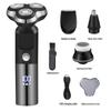 Cross-Border Men's Smart Electric Shaver: Floating Three-Blade Head, USB Rechargeable, Fully Washable.