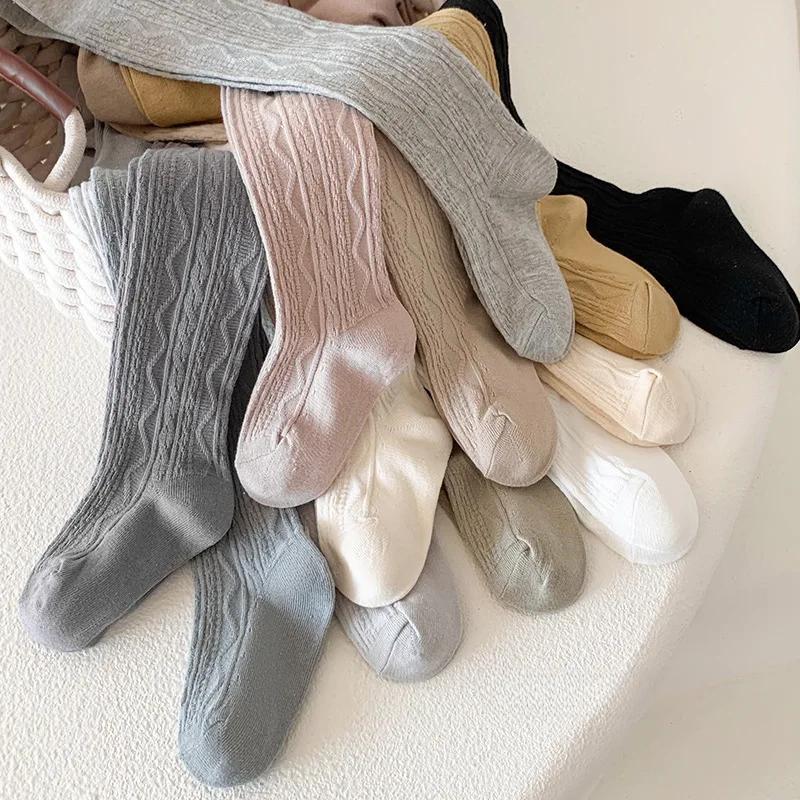 Chic Simplicity Kids Girl Pantyhose Fashion Solid Color Korean Legging Stocking for Children Autumn Spring Thicken Cotton Tights