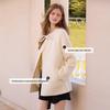 Женское двустороннее шерстяное пальто Xiangying с бантом