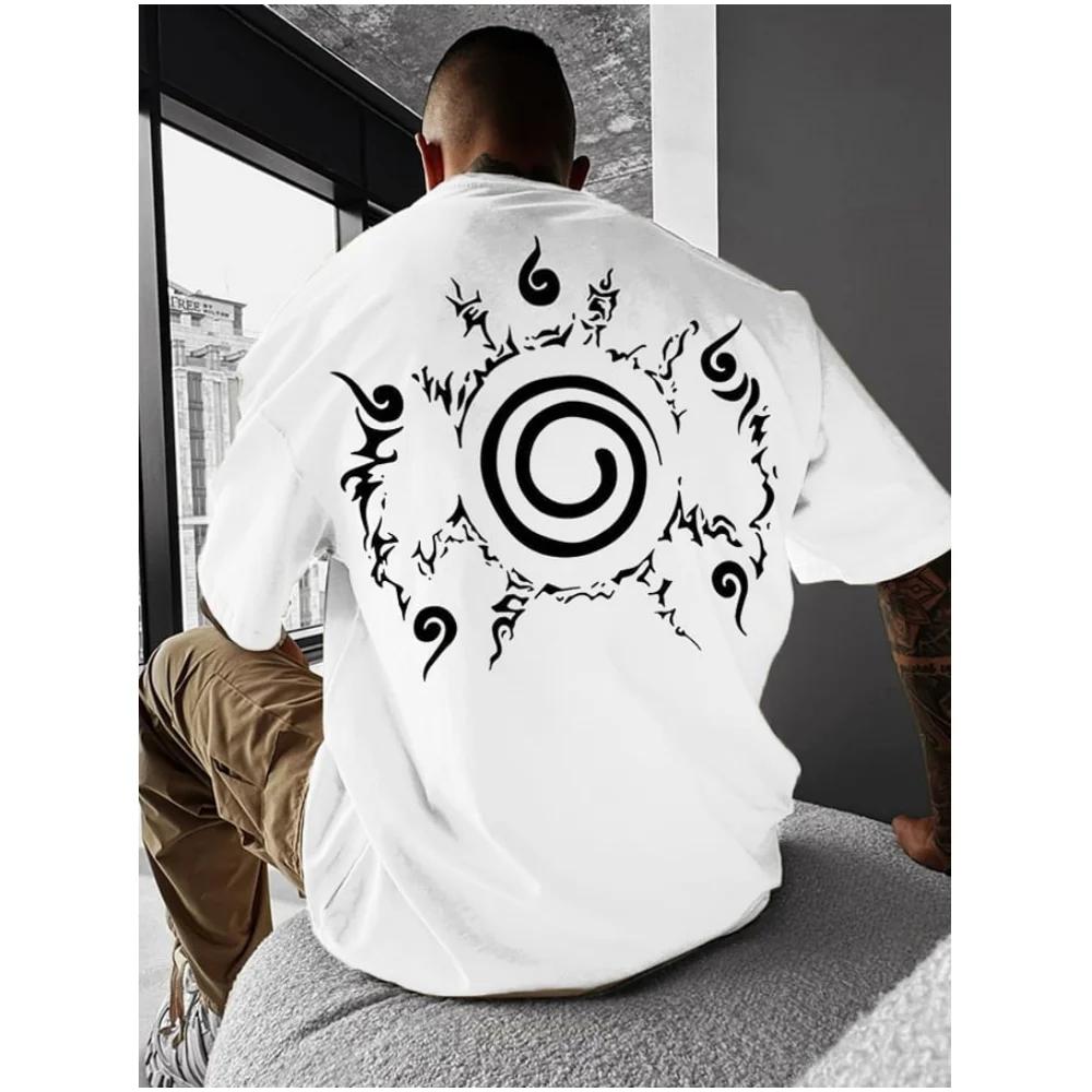 New Men's T-shirt Anime Patterns Tees Summer Simple Casual Street Short Sleeve Clothing Male Fashion Oversize Crew Neck Tops