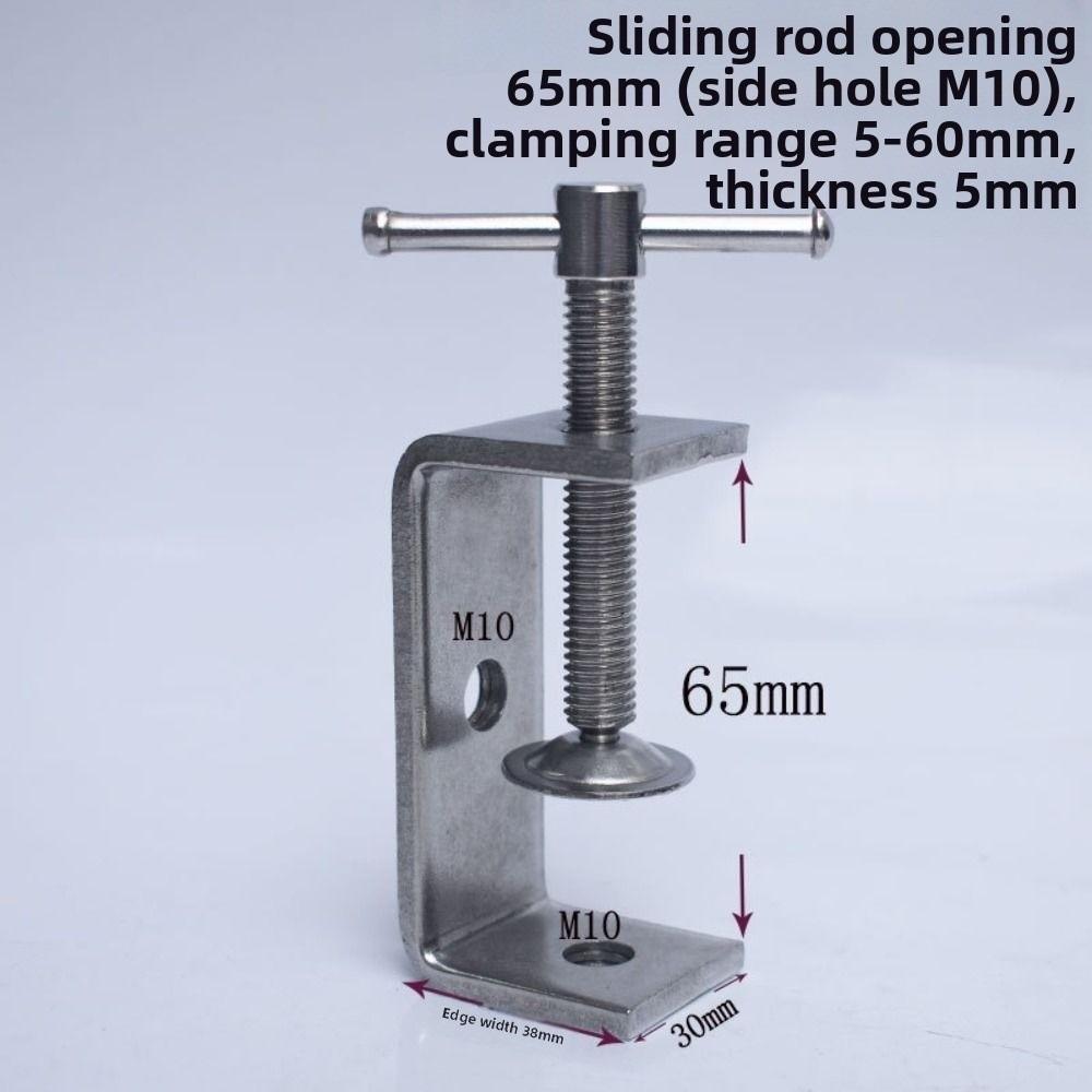 Sliding RodType Square Clamp 304 Stainless Steel Fixed Holder Clip C-clamp Hardware Fasteners