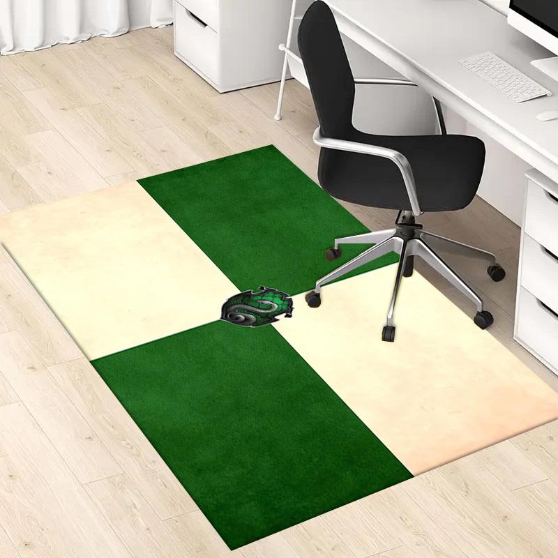1pc Office Carpet Chair Mats Slytherin Crest Wallpaper Perfect for Office Chairs, Living Rooms, Or Bedrooms,Polyester Carpet.HDT204