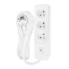 SELDUR G3FA32B Power Strip, 3 Type E Sockets + Indicator Switch, White, 3m Cable