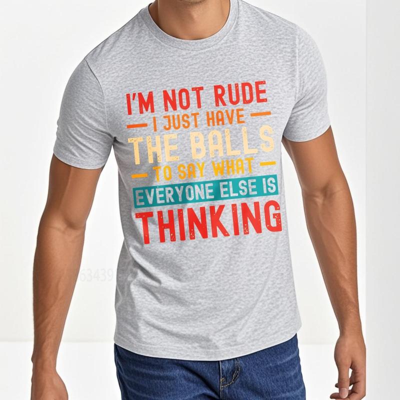 Oversized summer Boys t shirt Im Not Rude I Just Have The Balls To Say What Everyone Else Is Thinking Short Sleeve Rock ONeck
