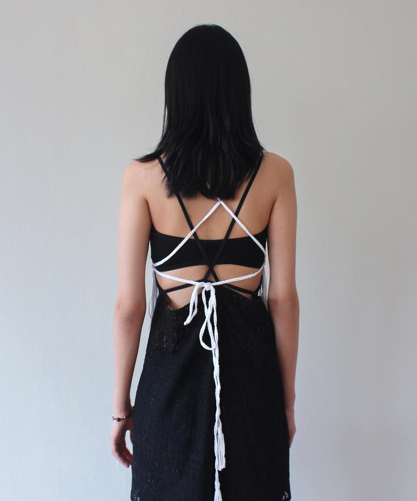 Rubati Handmade Crochet Tassel Knit Vest_White