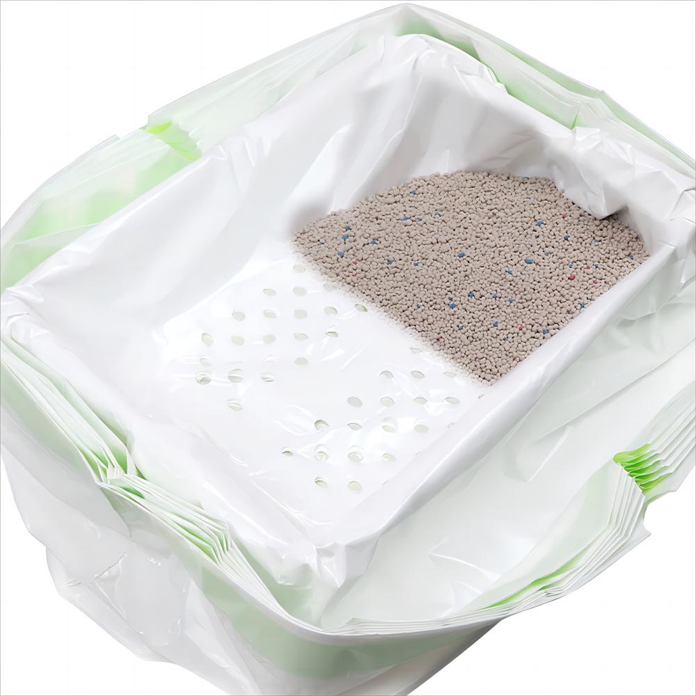 7 Pcs Set Pet Cat Litter Bag Thickened Hidden Drawstring With Filter Large Capacity Lazy Pet Poop Bag Cleaning Supplies Waste Disposal Scoop